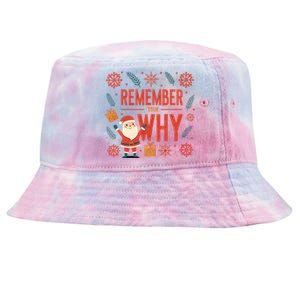 Remember Your Why Santa Snowflakes Gift Tie-Dyed Bucket Hat