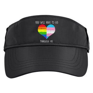 Retro You Will Have To Go Through Me Lgbtq Adult Drive Performance Visor