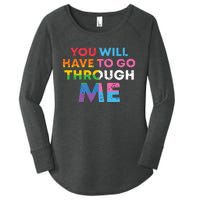 Retro You Will Have To Go Through Me Lgbtq Women's Perfect Tri Tunic Long Sleeve Shirt