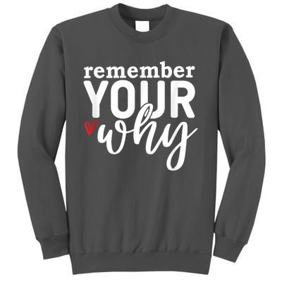 Remember Your Why Inspirational Tall Sweatshirt