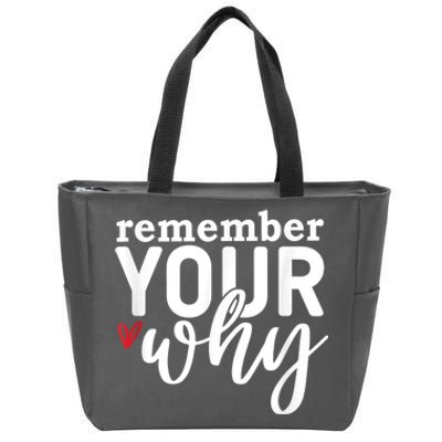 Remember Your Why Inspirational Zip Tote Bag