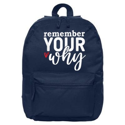 Remember Your Why Inspirational 16 in Basic Backpack