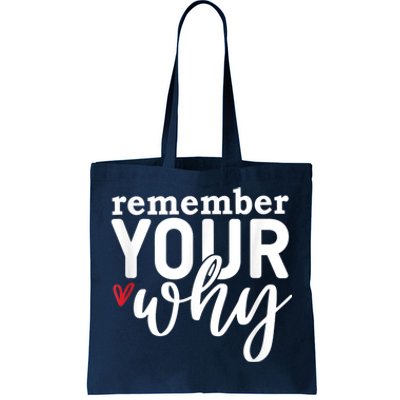 Remember Your Why Inspirational Tote Bag