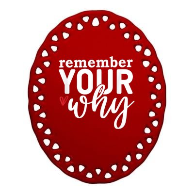 Remember Your Why Inspirational Ceramic Oval Ornament