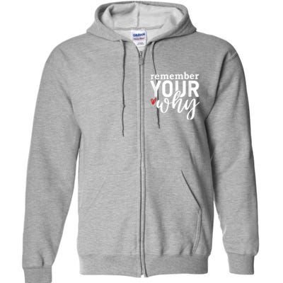 Remember Your Why Inspirational Full Zip Hoodie