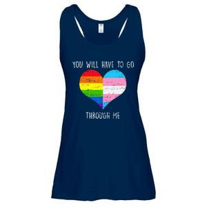 Retro You Will Have To Go Through Me Lgbtq Transg Ladies Essential Flowy Tank