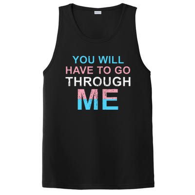 Retro You Will Have To Go Through Me Lgbtq Transg PosiCharge Competitor Tank