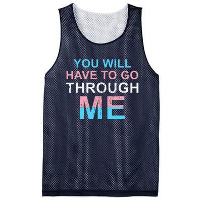 Retro You Will Have To Go Through Me Lgbtq Transg Mesh Reversible Basketball Jersey Tank