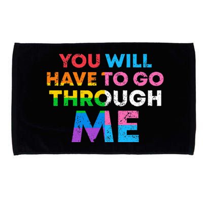 Retro You Will Have To Go Through Me Lgbtq Microfiber Hand Towel