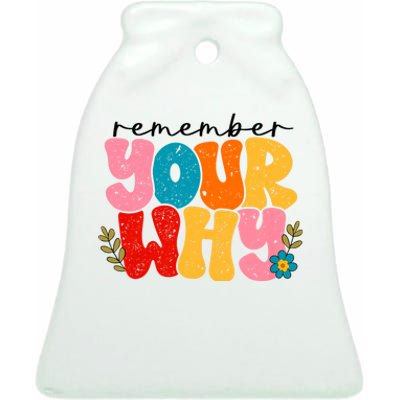 Remember Your Why Inspirational Motivational Sarcastic Ceramic Bell Ornament