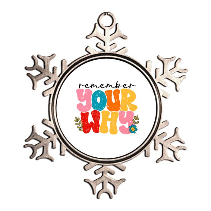 Remember Your Why Inspirational Motivational Sarcastic Metallic Star Ornament