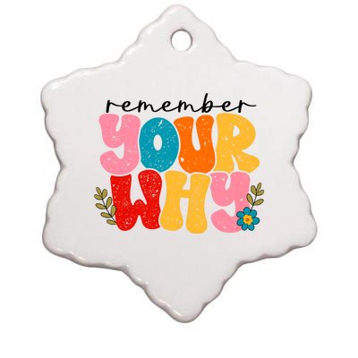 Remember Your Why Inspirational Motivational Sarcastic Ceramic Star Ornament