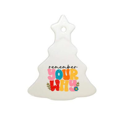 Remember Your Why Inspirational Motivational Sarcastic Ceramic Tree Ornament