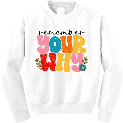 Remember Your Why Inspirational Motivational Sarcastic Kids Sweatshirt