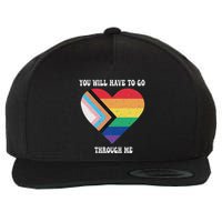 Retro You Will Have To Go Through Me Lgbtq Pride Day Wool Snapback Cap