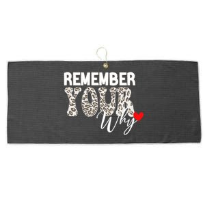 Remember Your Why Cool Funny Motivation Inspirational Quote Large Microfiber Waffle Golf Towel