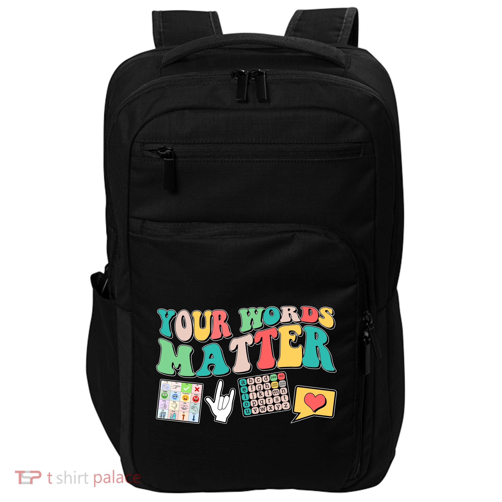 Retro Your Words Matters Speech Therapy Specialist Impact Tech Backpack
