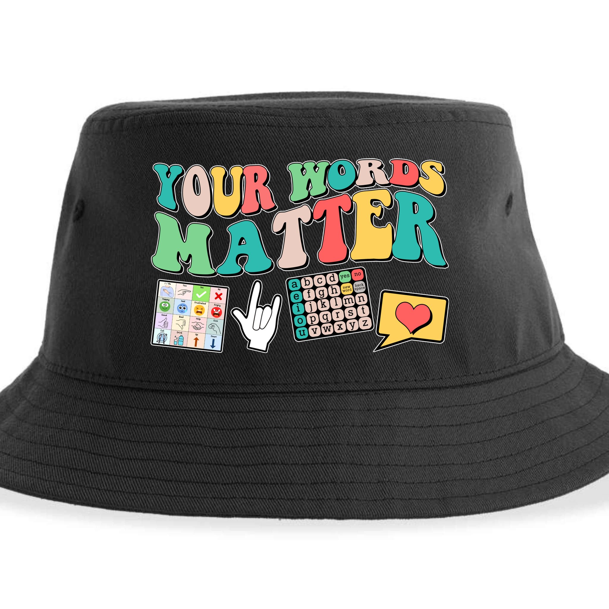 Retro Your Words Matters Speech Therapy Specialist Sustainable Bucket Hat