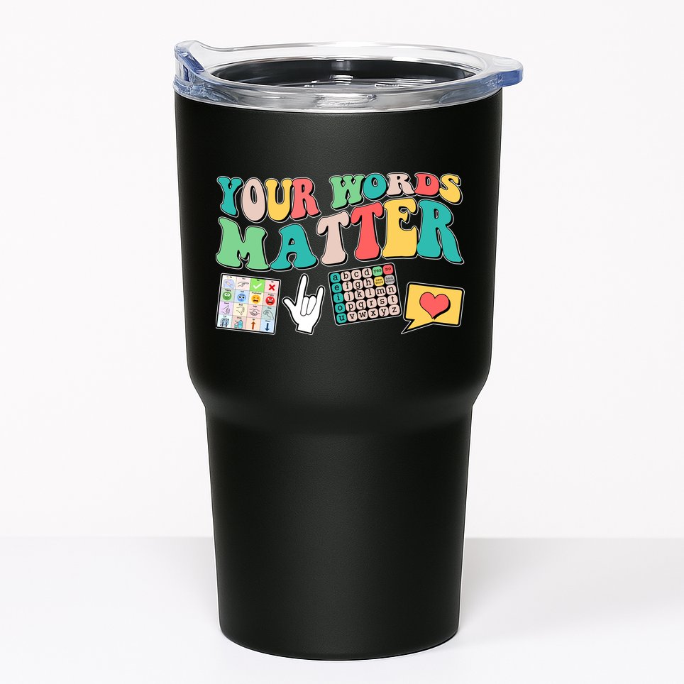Retro Your Words Matters Speech Therapy Specialist Tumbler