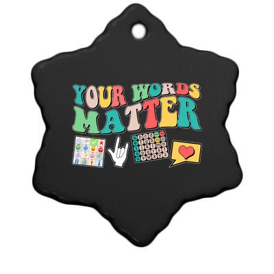 Retro Your Words Matters Speech Therapy Specialist Ceramic Star Ornament