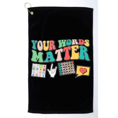 Retro Your Words Matters Speech Therapy Specialist Golf Towel
