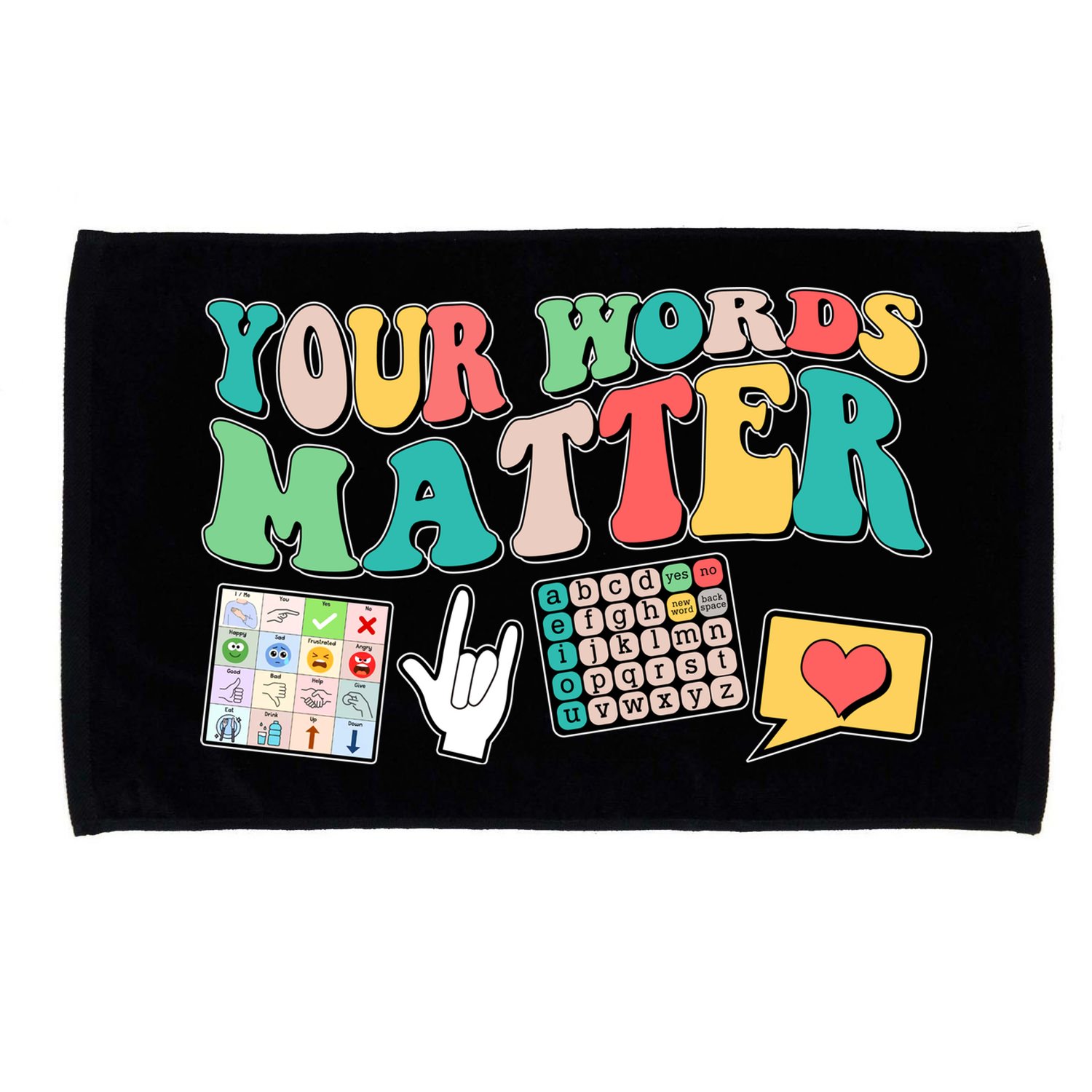 Retro Your Words Matters Speech Therapy Specialist Microfiber Hand Towel