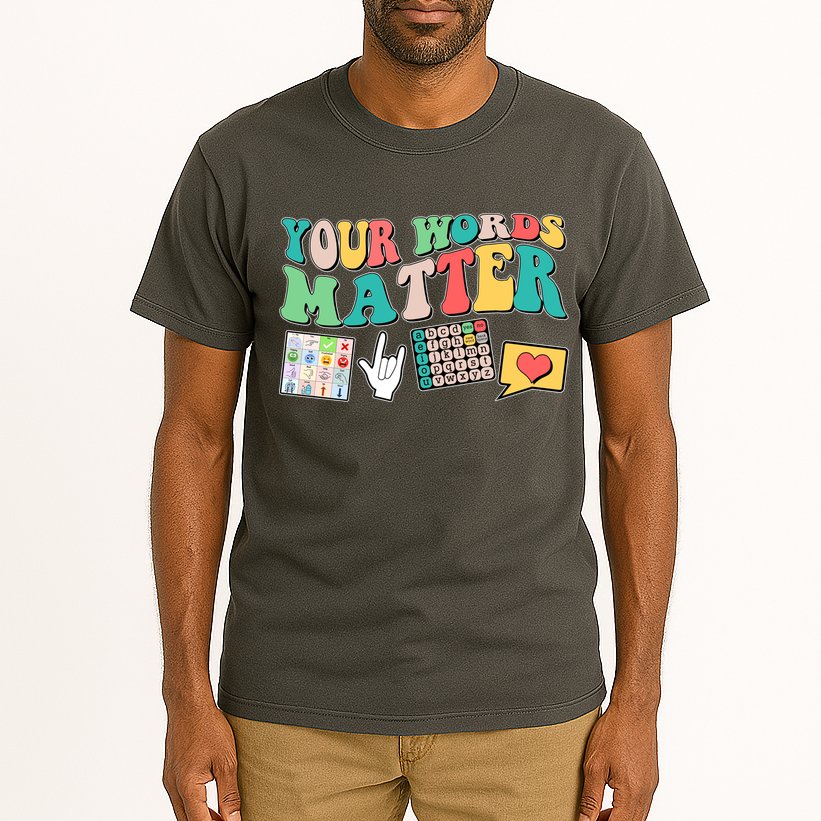 Retro Your Words Matters Speech Therapy Specialist Tall T-Shirt