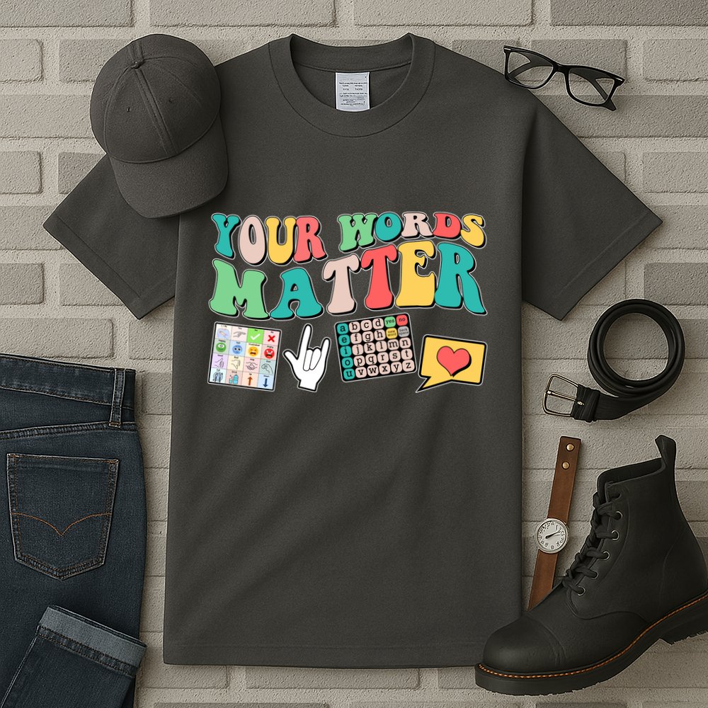 Retro Your Words Matters Speech Therapy Specialist Tall T-Shirt