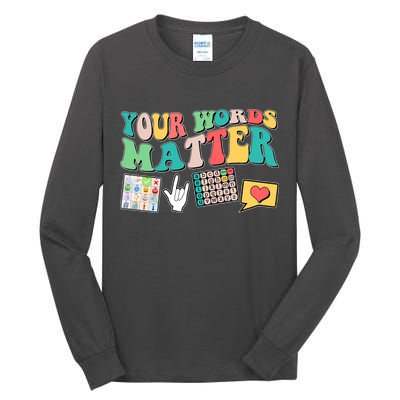 Retro Your Words Matters Speech Therapy Specialist Tall Long Sleeve T-Shirt