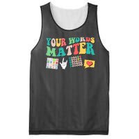 Retro Your Words Matters Speech Therapy Specialist Mesh Reversible Basketball Jersey Tank