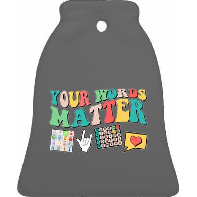 Retro Your Words Matters Speech Therapy Specialist Ceramic Bell Ornament