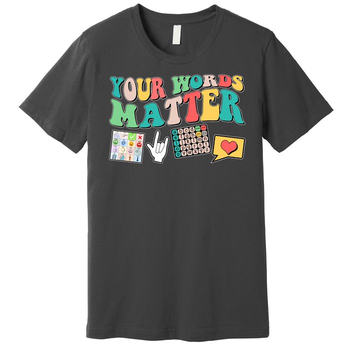 Retro Your Words Matters Speech Therapy Specialist Premium T-Shirt