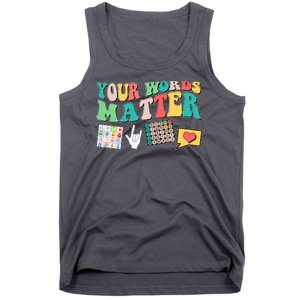 Retro Your Words Matters Speech Therapy Specialist Tank Top