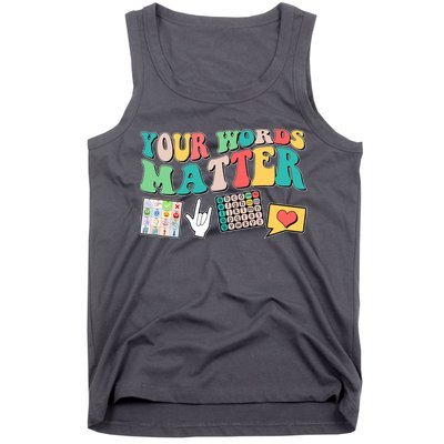 Retro Your Words Matters Speech Therapy Specialist Tank Top
