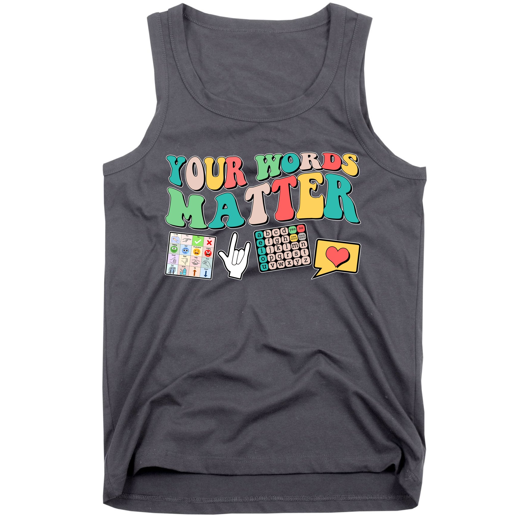 Retro Your Words Matters Speech Therapy Specialist Tank Top