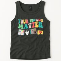 Retro Your Words Matters Speech Therapy Specialist Tank Top