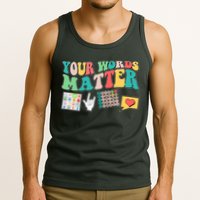 Retro Your Words Matters Speech Therapy Specialist Tank Top