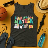 Retro Your Words Matters Speech Therapy Specialist Tank Top