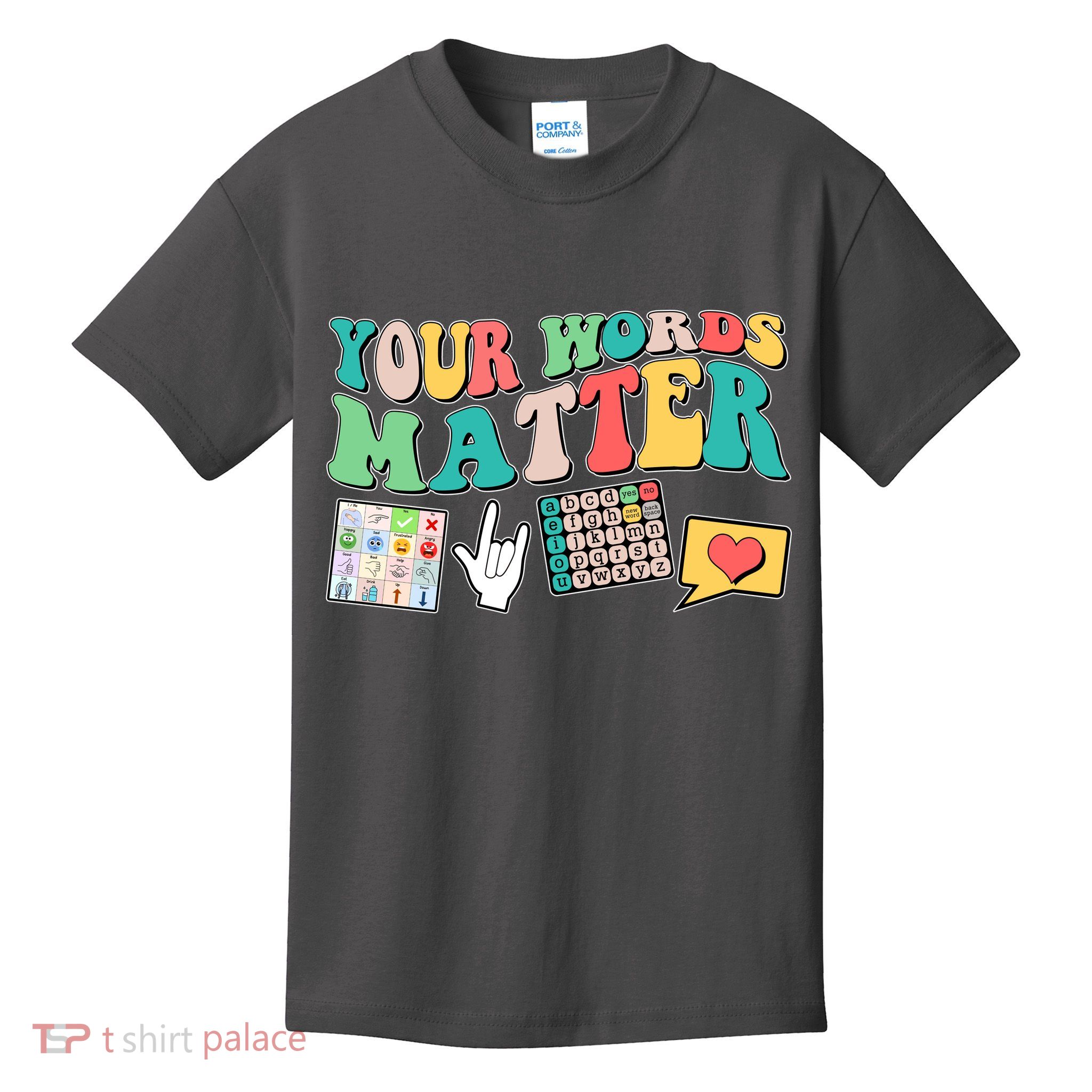 Retro Your Words Matters Speech Therapy Specialist Kids T-Shirt