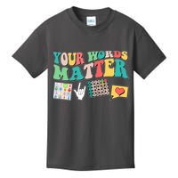 Retro Your Words Matters Speech Therapy Specialist Kids T-Shirt