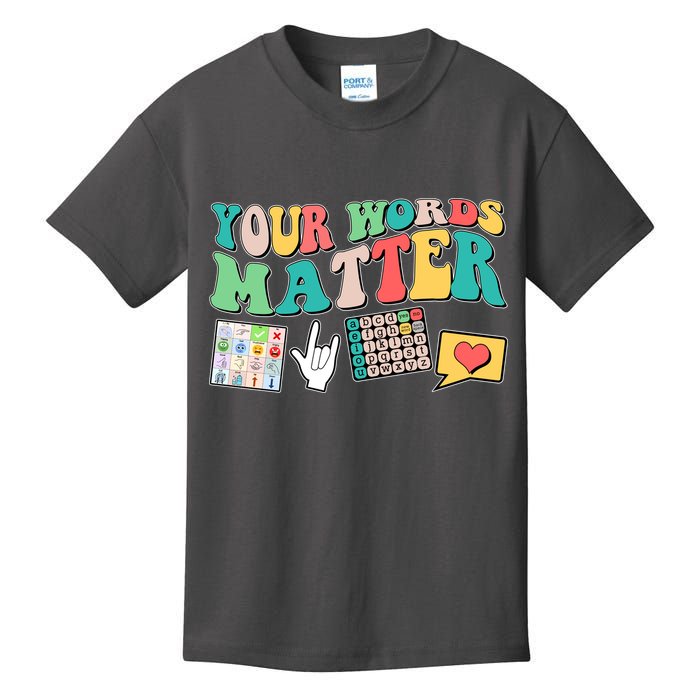 Retro Your Words Matters Speech Therapy Specialist Kids T-Shirt