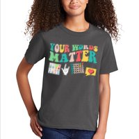 Retro Your Words Matters Speech Therapy Specialist Kids T-Shirt