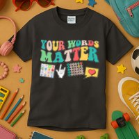 Retro Your Words Matters Speech Therapy Specialist Kids T-Shirt