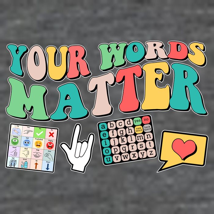 Retro Your Words Matters Speech Therapy Specialist Kids T-Shirt