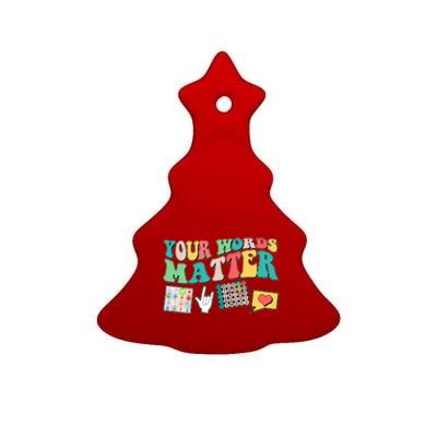 Retro Your Words Matters Speech Therapy Specialist Ceramic Tree Ornament