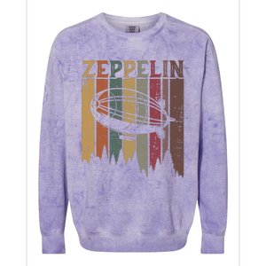 Retro Zeppelin 70s 80s Dirigible Airship Zepelin Zepplin Colorblast Crewneck Sweatshirt