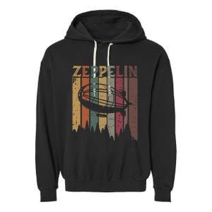 Retro Zeppelin 70s 80s Dirigible Airship Zepelin Zepplin Garment-Dyed Fleece Hoodie