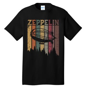 Retro Zeppelin 70s 80s Dirigible Airship Zepelin Zepplin Tall T-Shirt