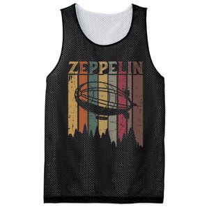 Retro Zeppelin 70s 80s Dirigible Airship Zepelin Zepplin Mesh Reversible Basketball Jersey Tank