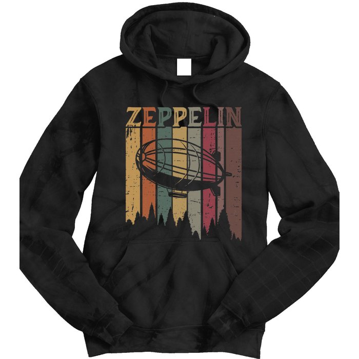 Retro Zeppelin 70s 80s Dirigible Airship Zepelin Zepplin Tie Dye Hoodie